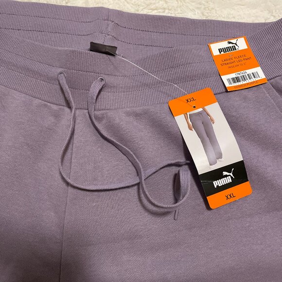 PUMA Ladies Fleece Straight Leg Pant Purple - Picture 3 of 6